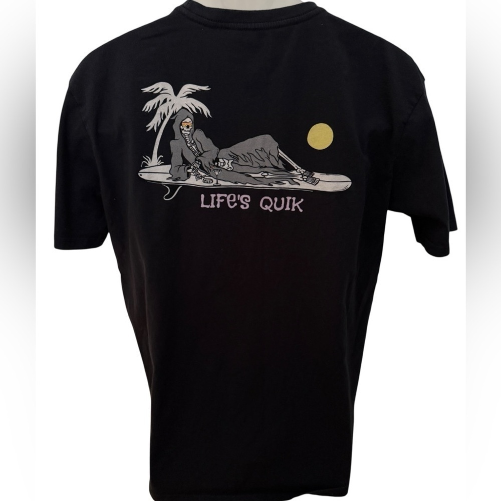 QUIKSILVER “Life’s Quik” Skeleton Tee Shirt Regular Fit Men L Large
